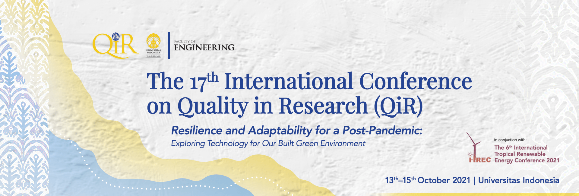 QiR 2021 The 17th International Conference on Quality in Research 2021